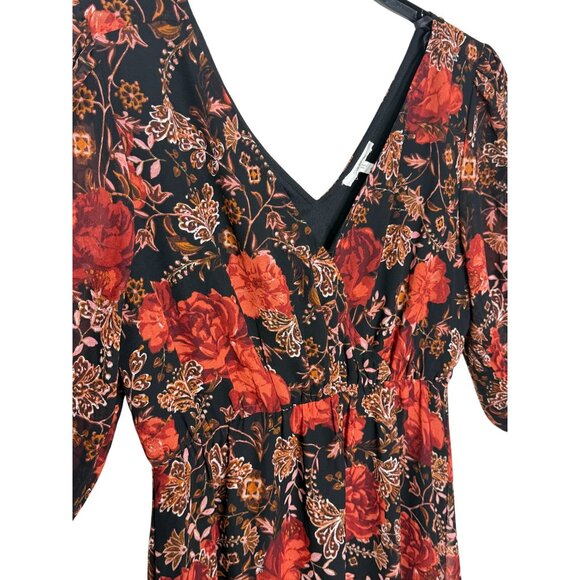 Maurices Y2K Dark Floral Romantic Fairy Whimsygoth Babydoll sheer dress Size S - Picture 7 of 12